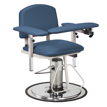 Padded, Blood Drawing Chair W/ Padded Arms, Slate Blue